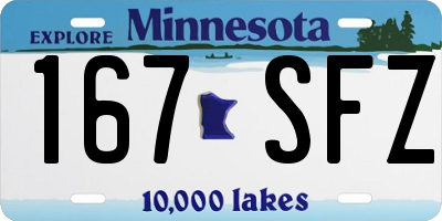 MN license plate 167SFZ