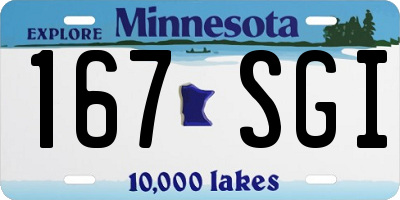 MN license plate 167SGI