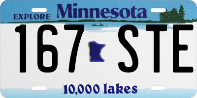 MN license plate 167STE