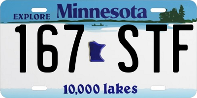 MN license plate 167STF