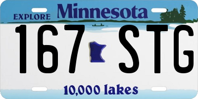 MN license plate 167STG