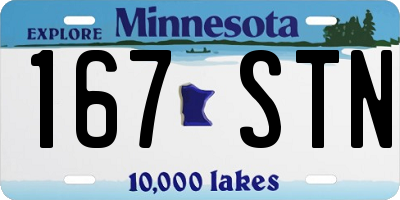 MN license plate 167STN