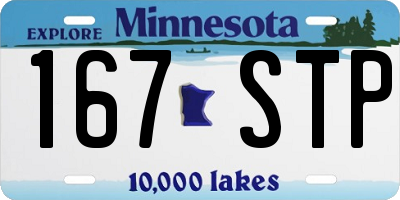 MN license plate 167STP