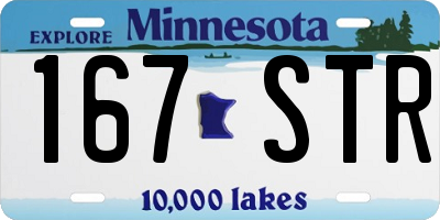MN license plate 167STR