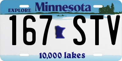 MN license plate 167STV