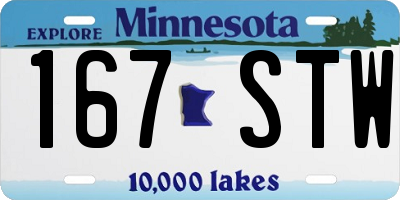 MN license plate 167STW