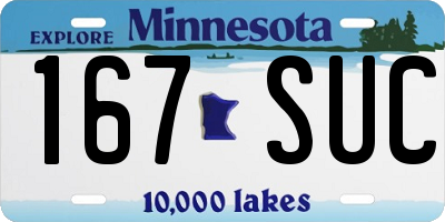 MN license plate 167SUC
