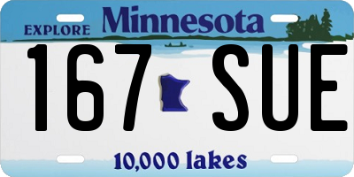 MN license plate 167SUE