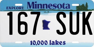 MN license plate 167SUK