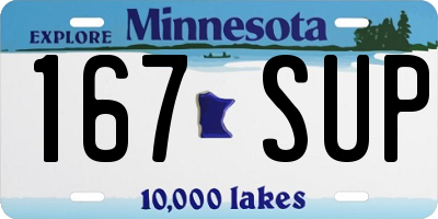 MN license plate 167SUP