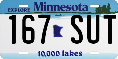 MN license plate 167SUT