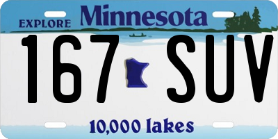 MN license plate 167SUV
