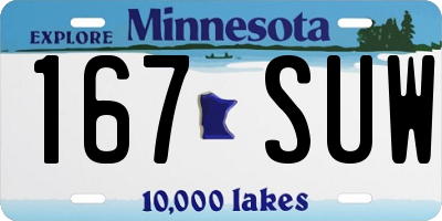 MN license plate 167SUW