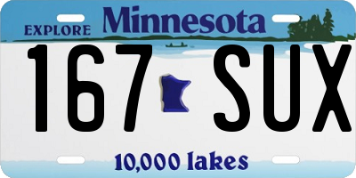 MN license plate 167SUX