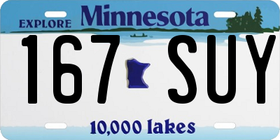 MN license plate 167SUY