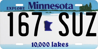 MN license plate 167SUZ