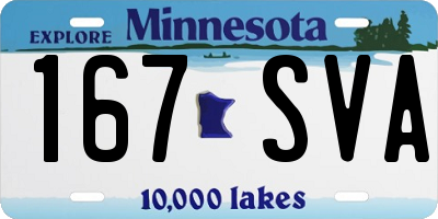 MN license plate 167SVA