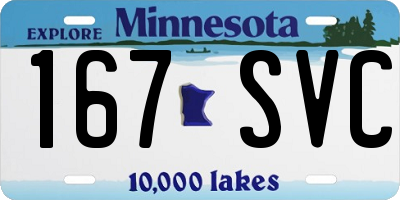 MN license plate 167SVC