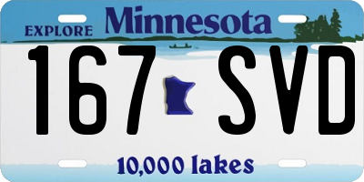 MN license plate 167SVD