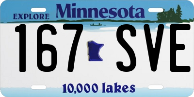 MN license plate 167SVE