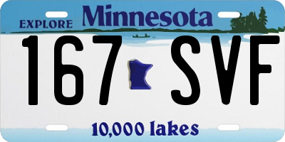 MN license plate 167SVF
