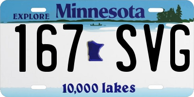 MN license plate 167SVG