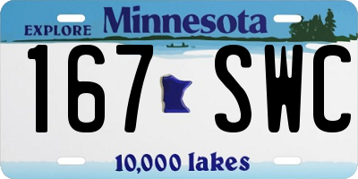 MN license plate 167SWC