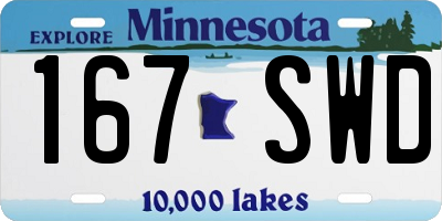MN license plate 167SWD