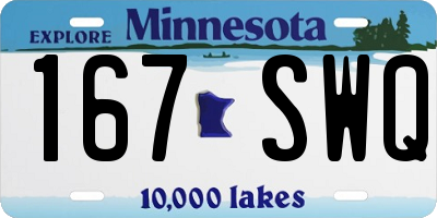 MN license plate 167SWQ