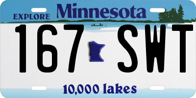 MN license plate 167SWT