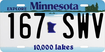 MN license plate 167SWV