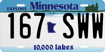 MN license plate 167SWW