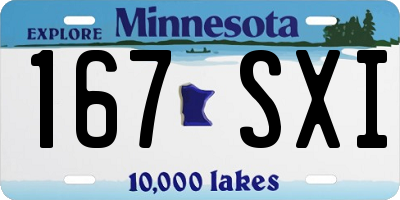 MN license plate 167SXI