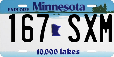 MN license plate 167SXM