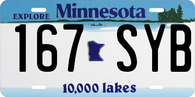 MN license plate 167SYB