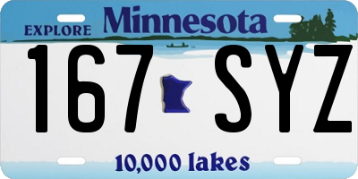 MN license plate 167SYZ