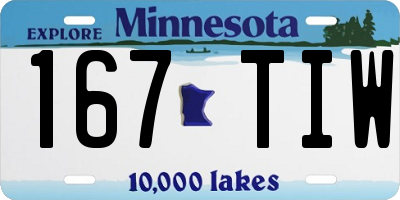 MN license plate 167TIW