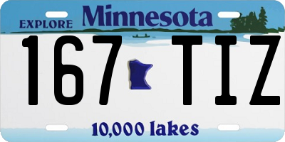 MN license plate 167TIZ