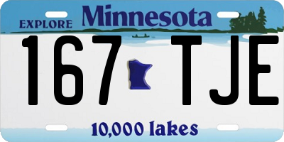 MN license plate 167TJE