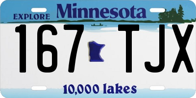 MN license plate 167TJX