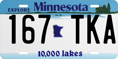 MN license plate 167TKA