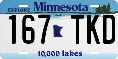 MN license plate 167TKD