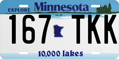 MN license plate 167TKK
