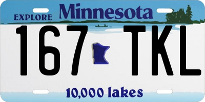 MN license plate 167TKL
