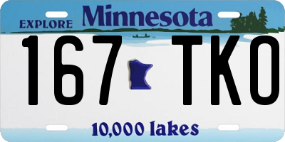 MN license plate 167TKO
