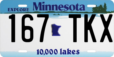 MN license plate 167TKX