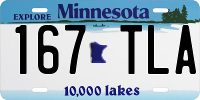 MN license plate 167TLA
