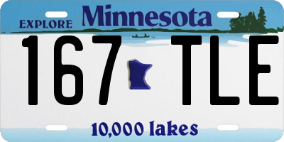 MN license plate 167TLE