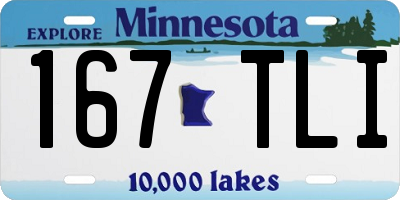 MN license plate 167TLI