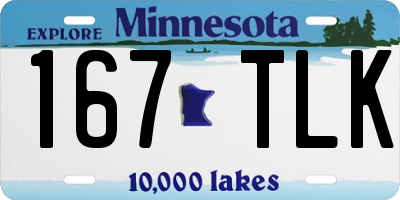 MN license plate 167TLK